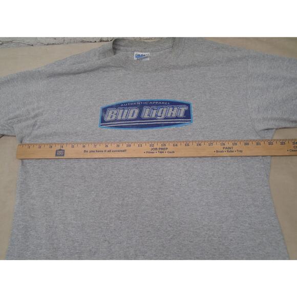 Vintage Bud Light Shirt Mens L Gray Anheuser Busch Beer FOTL Tee 2002 Y2K - Picture 6 of 11